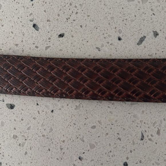 Allen Edmonds Men's Size 44 Brown/Tan Classic Genuine Leather Belt Made In USA - Picture 11 of 12